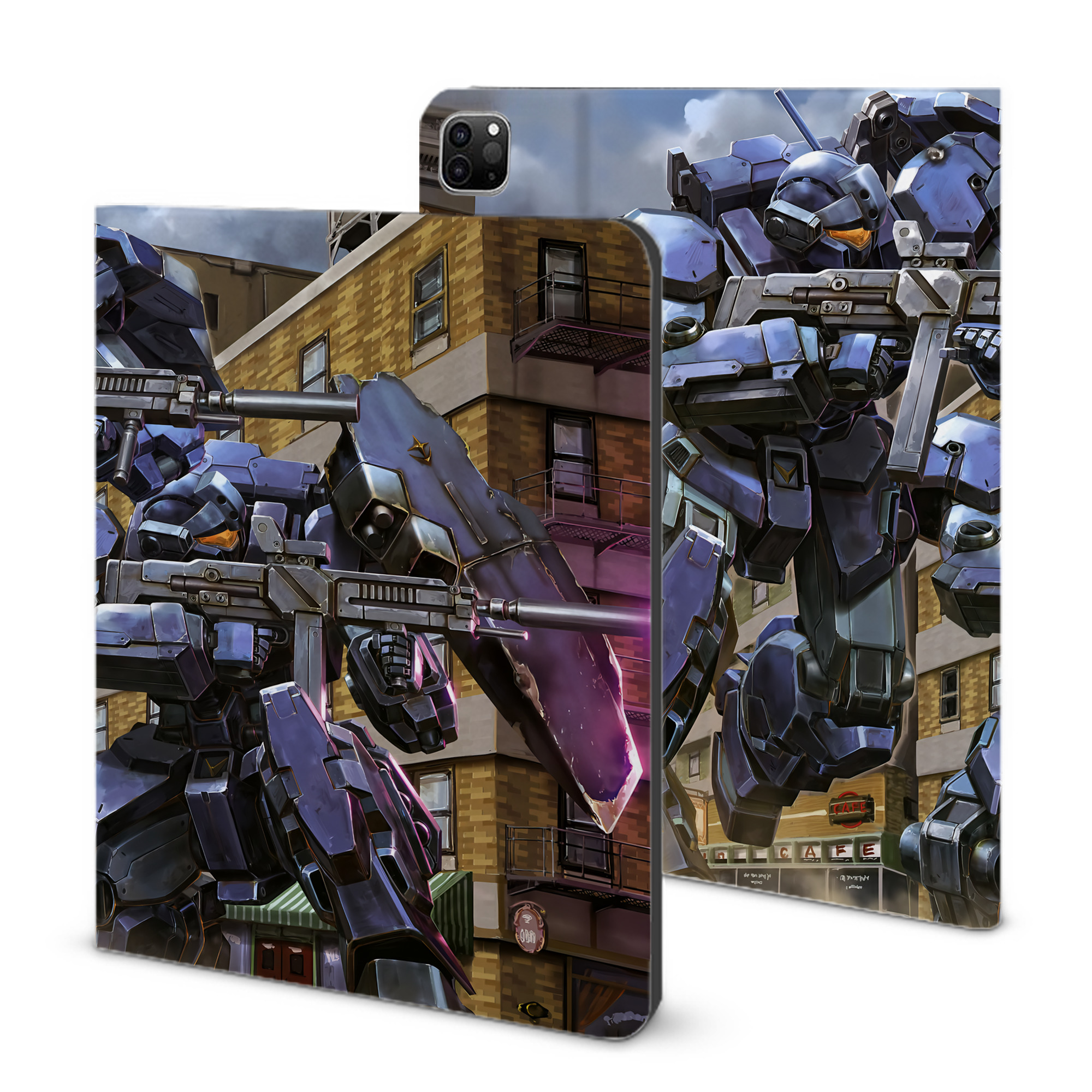 （画像用） 機動戦士ガンダム Mobile Suit Gundam IPad ケース ブック型 PUレザー TPU 耐衝撃 軽量 薄型 ペン収納なし 全面保護 IPad 各モデル対応